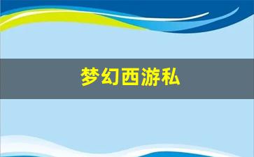 梦幻西游私(梦幻西游私sf网站) (3)