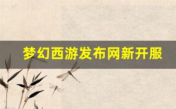 梦幻西游发布网新开服(梦幻西游2021年开服公告)